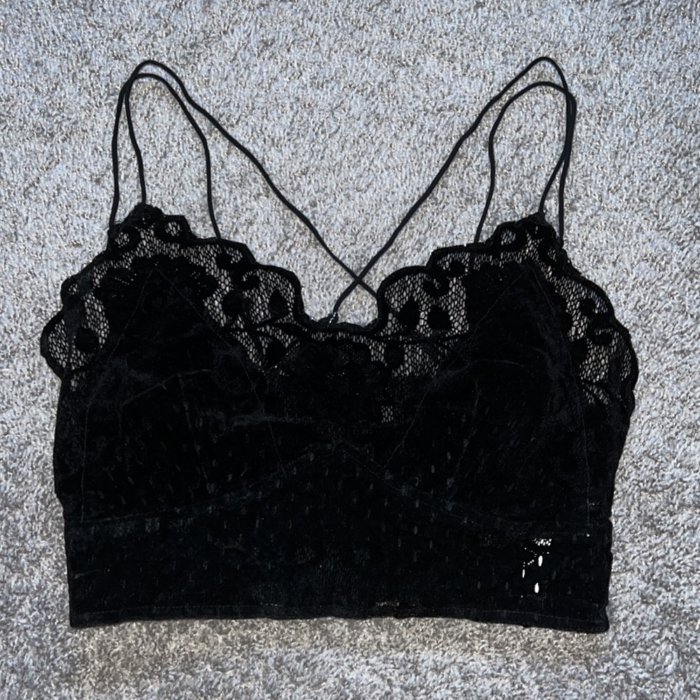 Free People Velvet Bralette Top